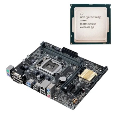 Placa de baza Asus H110M-K, Socket 1151, mATX, Shield, Cooler + Procesor Intel Pentium G4400 foto
