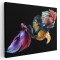 Tablou pesti luptatori siamezi pe fundal negru, multicolor 1623 Tablou canvas pe panza CU RAMA 70x100 cm