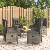 Cumpara ieftin Gossi set mobilier de gradina cu perne, 5 piese, gri, poliratan