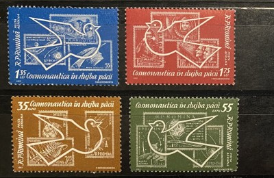 ROMANIA 1962 LP541 COSMONAUTICA IN SLUJBA PACII, MNH foto