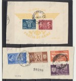 Romania 1941 serie si colita Razboiul Sfant stampilate efectiv circulate, pe fragmente de plicuri