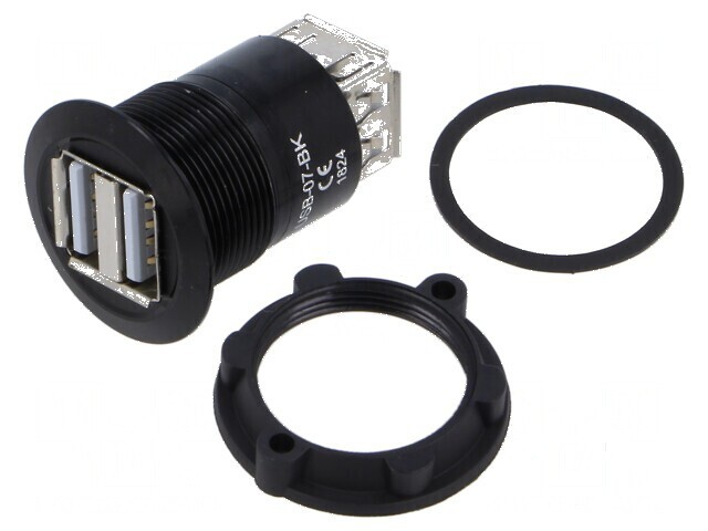 Adaptor USB A soclu x2 din ambele părţi - USB 2.0 Filet M25