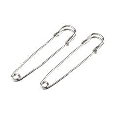 Set 2 ace de siguranta decorative Crisalida, 13 x 75 mm, Argintiu
