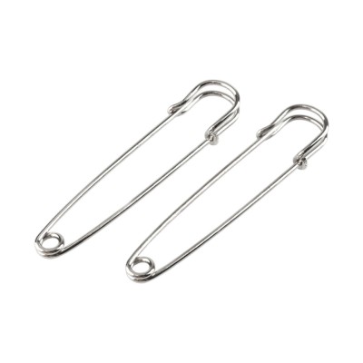 Set 2 ace de siguranta decorative Crisalida, 13 x 75 mm, Argintiu foto