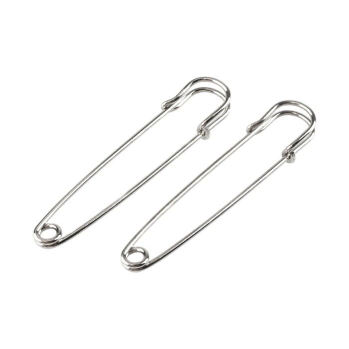Set 2 ace de siguranta decorative Crisalida, 13 x 75 mm, Argintiu