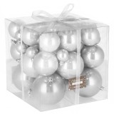 Set globuri de Craciun, 37 bucati, 3-8cm, argintiu Household NewTrend