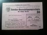 Cartela de Hrana - Viena -Imperiul German 1943 ,dim. =10,8x7,4cm , hartie