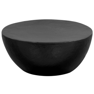 vidaXL Măsuță de cafea, negru, 70 x 30 cm, aluminiu bătut cu ciocanul foto