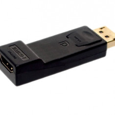 Adaptor mufa DisplayPort (DP)la HDMI Active, suporta rezolutie Full HD, convertor DP tata la HDMI mama