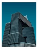 Tablou Canvas, "Perspective modernă asupra arhitecturii urbane", Clădire, Modernă, Geometrică, Albastru, Cer, Urban, Sticlă, Arhitectură, Contemporană