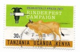Tanzania, Uganda, Kenya - Campania O.U.A. impotriva pestei bovine, 1971 - 30 C, obliterat