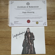 autograf original Hugo Weaving (Matrix / Lord of the Rings) + Certificat