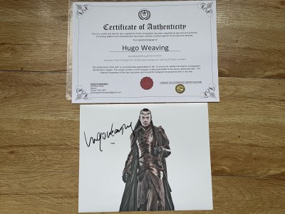 autograf original Hugo Weaving (Matrix / Lord of the Rings) + Certificat foto