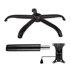 Set placuta balans metalica 20 cm x 15 cm, baza 64 cm si cilindru piston, gaz, pentru scaune birou, negru, 35 cm
