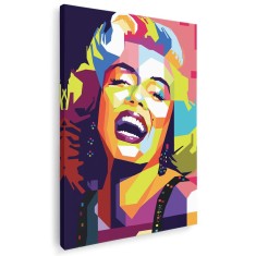 Tablou portret Marilyn Monroe WPAP pop art, multicolor 1384 Tablou canvas pe panza CU RAMA 20x30 cm