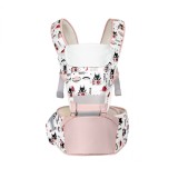 Marsupiu bebe ergonomic 6 in 1 cu scaunel-roz, 0-6 luni, Oem