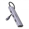 HUB extern Ugreen, &quot;CM473&quot; porturi USB: USB 3.0 x 4, conectare prin USB Type-C, aluminiu, lungime 20 cm, gri, &quot;20841&quot; (timbru verde 0.8 lei) - 6957303