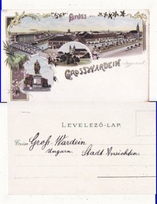 Oradea (Bihor), Nagyvarad -litografie-RR foto