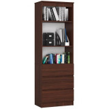 Cumpara ieftin Biblioteca, placa laminata, 3 sertare, 3 rafturi, wenge, 60x35x180 cm, Artool