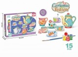 Set creativ de pictat Servirea ceaiului, 15 piese, ceramica