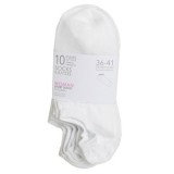 Sosete scurte albe de bumbac pentru femei - 10 perechi, CMCLASS