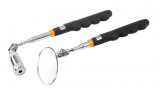 Set 2 Instrumente Telescopice Tolsen: Oglinda Inspectie + Magnet Flexibil LED, 240-800mm, Otel Inox