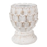 Cumpara ieftin Ghiveci flori piatra alba aurie 11x13 cm