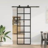 VidaXL Ușă glisantă cu set de feronerie neagră 76x205 cm Sticlă ESG