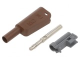 Banană maro 4mm 19A 1kV cu izolație și soclu axial