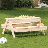 Cumpara ieftin Masă de picnic cu groapă de nisip pentru copii, lemn masiv pin