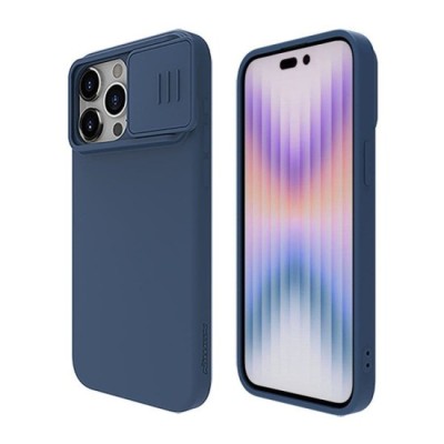 Husa pentru iPhone 15 Pro - Nillkin CamShield Silky MagSafe Silicone - Midnight Blue foto