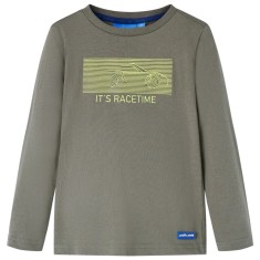 Tricou pentru copii cu m&acirc;neci lungi, kaki, 116
