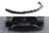 Spoiler Maxton Design versiunea 2 potrivit pentru bara de protectie frontala A Design pe Mercedes E63 W213 dupa 2021, lac negru Performance AutoTuning