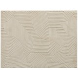 HOMCOM Covor Modern Antiderapant din Poliester și Bumbac cu Design Liniar, pentru Living, Dormitor, Crem | Aosom Romania