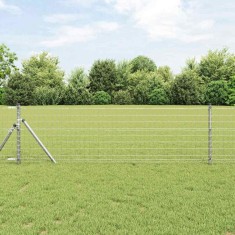 vidaXL &Icirc;ngrădire cu st&acirc;lpi Argintiu 0.8 x 10 m Oțel 3350461