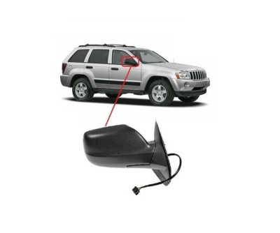 Oglinda exterioara Jeep Grand Cherokee (Wh), 01.2005-07.2010, partea Dreapta, culoare sticla crom, sticla convexa, cu carcasa neagra, cu incalzire, a foto