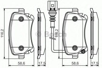 Set placute frana,frana disc VW MULTIVAN VI (SGF, SGM, SGN) (2015 - 2016) BOSCH 0 986 495 094 foto