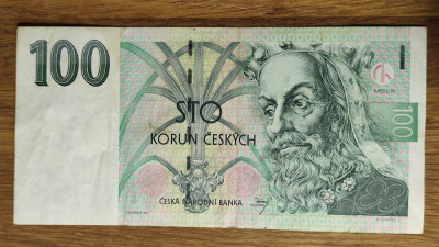 Cehia - bancnota de colectie - 100 korun coroane 1997 - Carol IV - stare f buna foto
