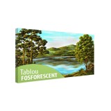 Tablou fosforescent Lac de munte - 60 cm x 30 cm