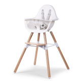 Scaun de masa reglabil in inaltime Childhome Evolu 2 Natural/Alb