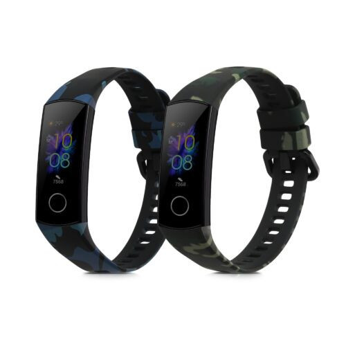 Set 2 Curele pentru Honor Band 5/Band 4, Kwmobile, Multicolor, Silicon, 59595.01