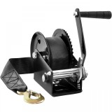 Troliu manual cu banda Vevor 550 Kg, clichet cu 2 directii, pentru barci, ATV-uri, Remorci