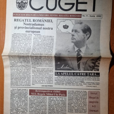 ziarul cuget iunie 1992-articole si foto regele mihai