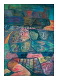 Tablou Radu Mihai Ignat, Tempera pe Hartie, 67x47 cm, Semnat, Inramat, Expozitie UAP Cotele Apelor/La Strada 2014