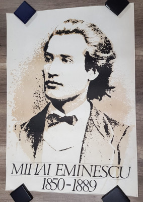 Afis vechi Mihai Eminescu 94 / 67 cm foto