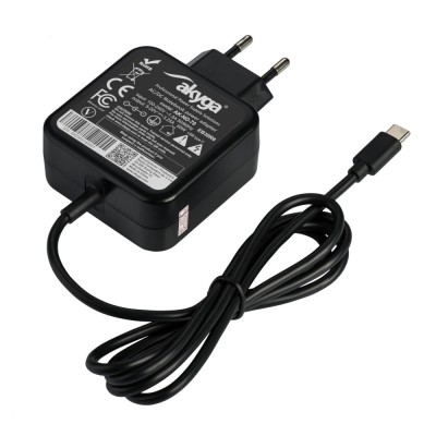 Incarcator Priza Laptop Akyga AK-ND-70, Type C, 65W, 1.2m, Negru foto