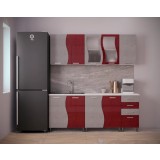 Bucatarie CIP S MDF Rosu Metalizat 2m