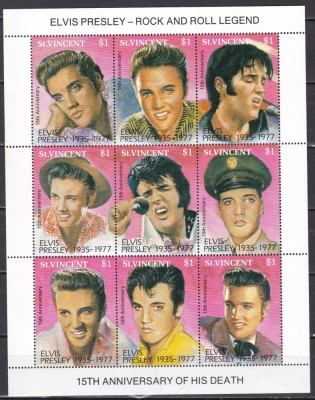 St.Vincent 1992 Elvis Presley MI 1983-1991 kleib. MNH foto