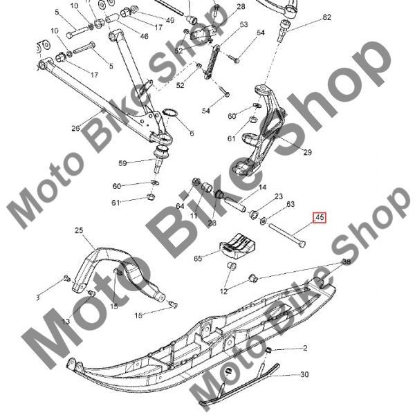 MBS Surub M10 X 130 ski fata SUMMIT 600HO E-TEC, Cod Produs: 250000703SK