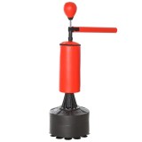 HOMCOM Sac de Box Ajustabil pe &Icirc;nălțime, Bară Rotativă și Bază Umplută, 88x48x155-205 cm, Roșu